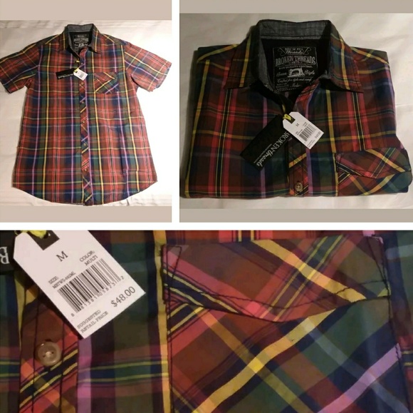 $48 Broken Threads Men's Medium Plaid Button-Down Shirt - Picture 2 of 4